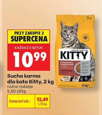 Sucha karma dla kota Kitty z wołowiną i warzywami promocja w Biedronka