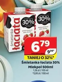 Śmietanka Łaciata 30% promocja w Delfin