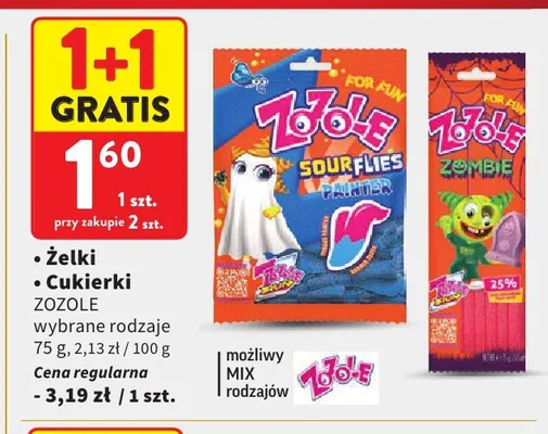 Żelki Zozole Sour Flies Painter promocja w Intermarche