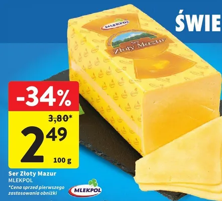 Ser Złoty Mazur Mlekpol promocja w Intermarche