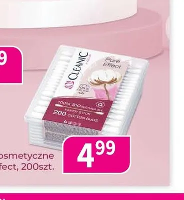 Patyczki kosmetyczne Cleanic Pure Effect 200-pak promocja w Drogerie Polskie