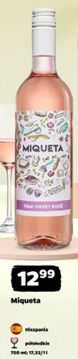 Wino Miqueta półsłodkie Hiszpania promocja w Netto