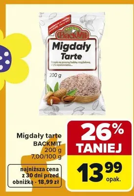 Migdały tarte promocja w Carrefour Market