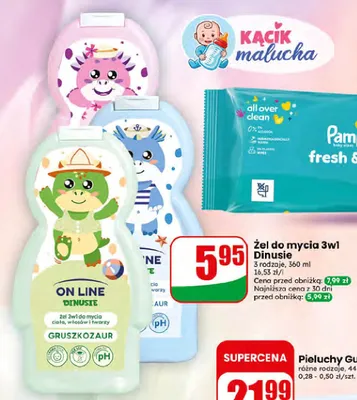 Żel do mycia 3w1 On Line Dinusie Truskawkozaur promocja w Dino