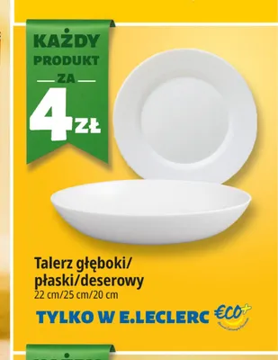 Talerz deserowy 20 cm Eco+ promocja w Leclerc