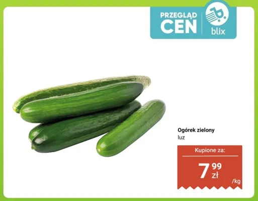 Ogórek zielony luz promocja w Dino