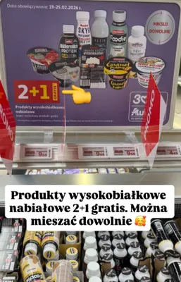 Produkty wysokobiałkowe nabiałowe 2+1 gratis promocja w Auchan