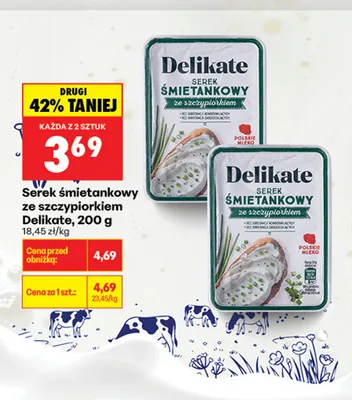 Serek śmietankowy ze szczypiorkiem Delikate promocja w Biedronka