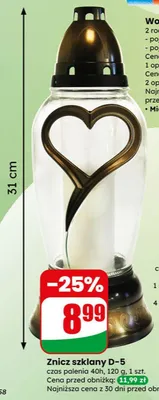 Znicz szklany D-5 promocja w Dino