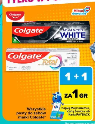 Pasty do zębów marki Colgate promocja w Carrefour Market