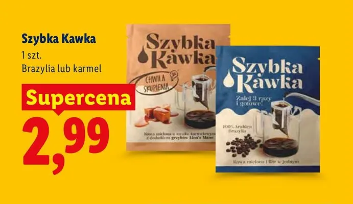 Kawa ziarnista Szybka Kawka Brazylia promocja w Lidl