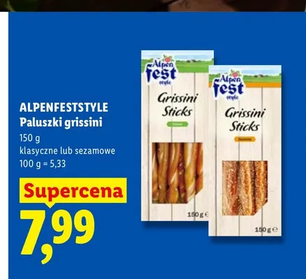 Paluszki grissini sezamowe Alpenfeststyle promocja w Lidl