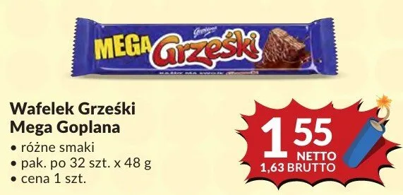 Wafelek Grzeški Mega Goplana różne smaki promocja w Makro