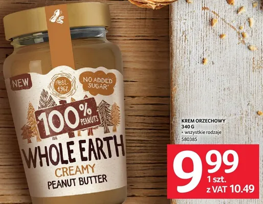 Krem orzechowy Whole Earth Creamy Peanut Butter promocja w Selgros