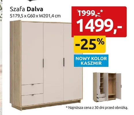 Szafa Dalva S179,5xG60xW201,4cm promocja w Black Red White