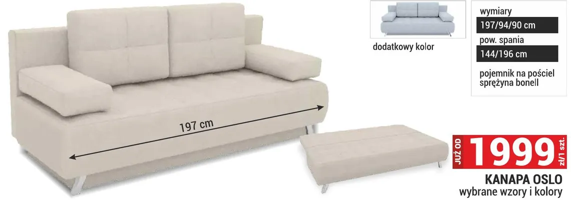 Kanapa OSLO promocja w Merkury Market