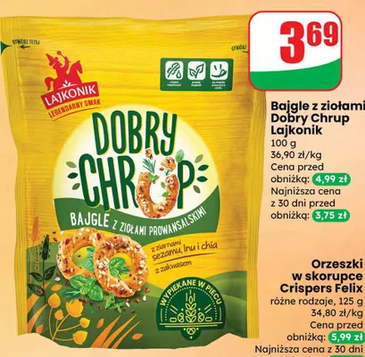 Orzeszki w skorupce Crispers cheddar & blue cheese promocja w Dino