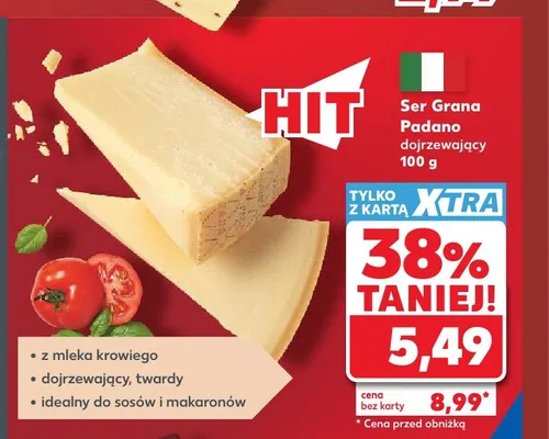 Ser Grana Padano dojrzewający promocja w Kaufland