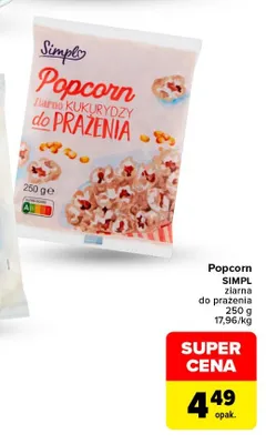 Popcorn ziarna do prażenia SIMPL promocja w Carrefour Market