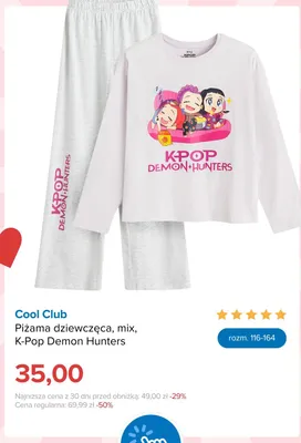 Piżama dziewczęca Cool Club K-Pop Demon Hunters promocja w Smyk