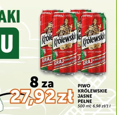 Piwo Królewskie Jasne Pełne promocja w Groszek