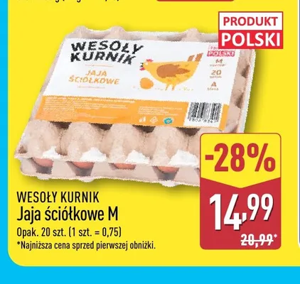 Jajka kurze ściółkowe M Wesoły Kurnik promocja w Aldi