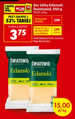 Ser żółty Edamski Światowid promocja w Biedronka