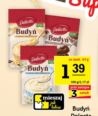 Budyń o smaku śmietankowym Delecta promocja w Gram Market