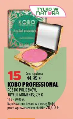 Róż do policzków Kobo Professional Joyful Moments promocja w Drogerie Natura