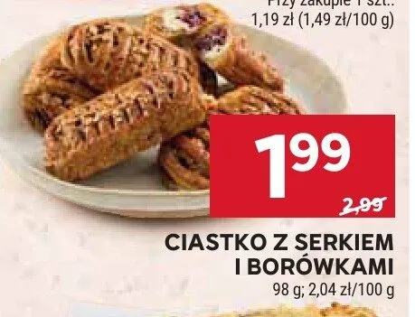 Ciastko z serkiem i borówkami promocja w Stokrotka