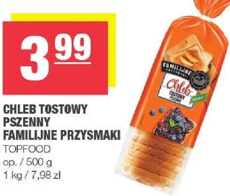Chleb tostowy pszenny familijne przysmaki Topfood promocja w SPAR