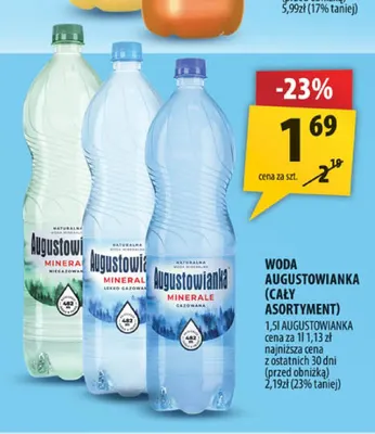 Woda mineralna gazowana Augustowianka promocja w Arhelan