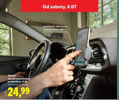 Uchwyt samochodowy na smartfona Tronic promocja w Lidl