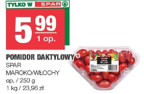 Pomidor daktylowy marokowy/łochy promocja w SPAR