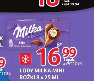 Lody MILKA Mini Rożki 8-pak 25ml promocja w Selgros