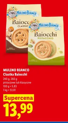 Ciastka Baiocchi pistacjowe Mulino Bianco promocja w Lidl