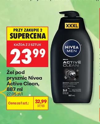 Żel pod prysznic Nivea Men Active Clean promocja w Biedronka
