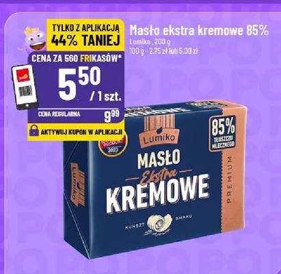 Masło ekstra kremowe 85% Łumiko promocja w POLOmarket