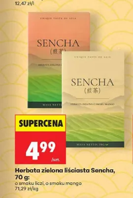 Herbata zielona liściasta Sencha o smaku mango promocja w Biedronka