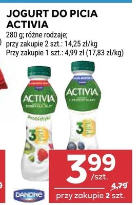 Jogurt do picia activia różne rodzaje promocja w Stokrotka