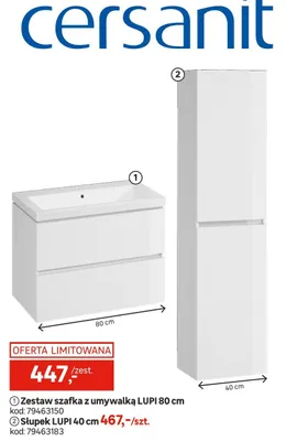 Zestaw szafka z umywalką LUPI 80 cm promocja w Leroy Merlin