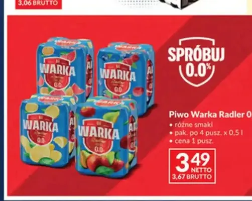 Piwo bezalkoholowe Warka Radler Grejpfrut promocja w Makro