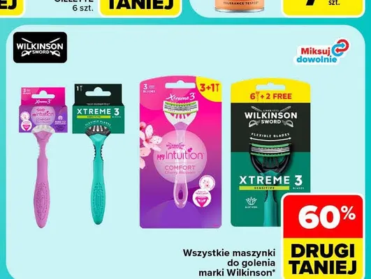 Maszynki do golenia Xtreme 3 Sensitive Wilkinson Sword 8-pak promocja w Carrefour