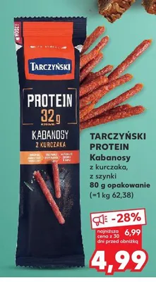 Kabanosy proteinowe z kurczaka Tarczyński promocja w Kaufland