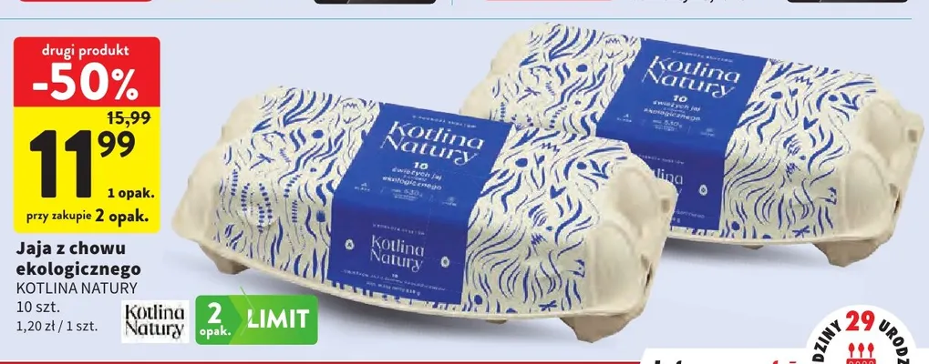 Jajka kurze z chowu ekologicznego Kotlina Natury promocja w Intermarche