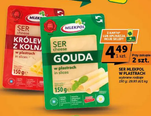 Ser Królewski z Kolna w plastrach Mlekpol promocja w Euro Sklep