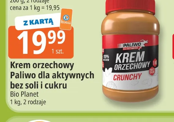 Krem orzechowy Paliwo dla aktywnych bez soli i cukru promocja w Leclerc
