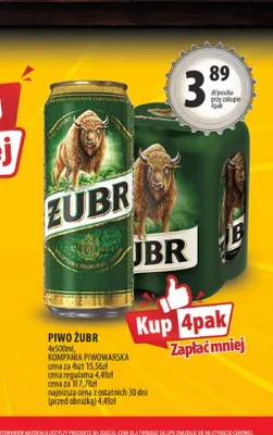 Piwo Żubr 4-pak promocja w Arhelan