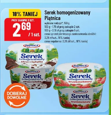 Serek homogenizowany Piątnica stracciatella promocja w POLOmarket