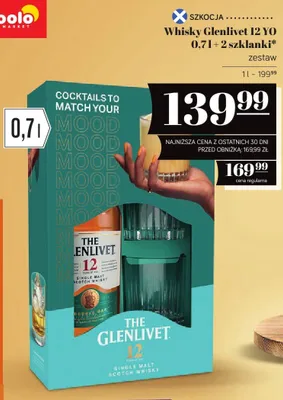 Whisky The Glenlivet 12 YO + 2 szklanki zestaw promocja w POLOmarket